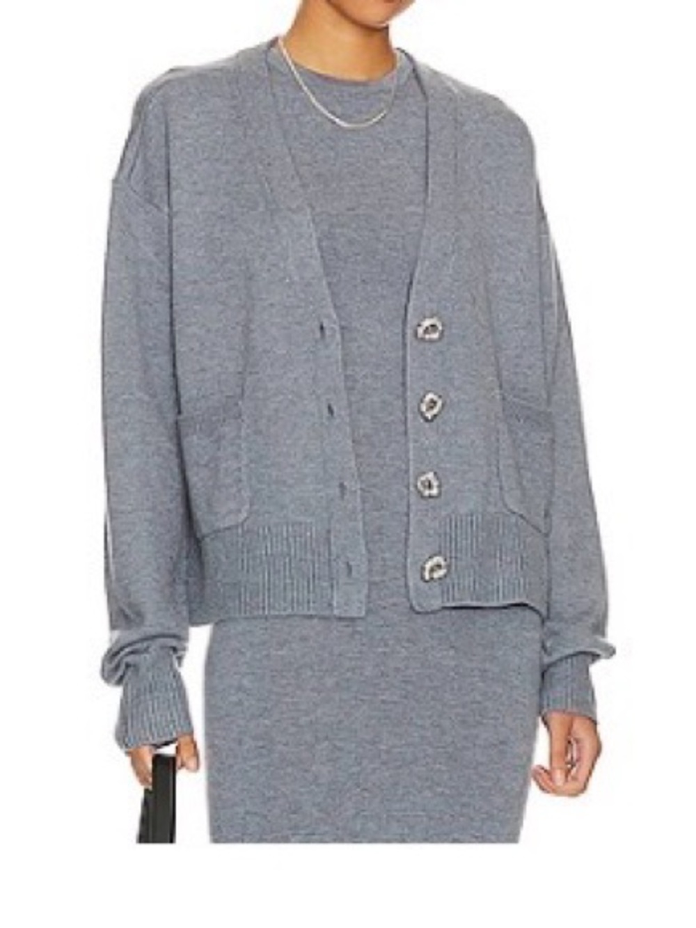 Song of Style Heather Gray Knit Cardigan with Buttons